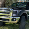 2011-2016 F-250/F-350/F-450/F-550 LED C-Bar Projector Headlights (Glossy Black Housing/Smoke Lens)