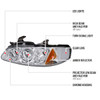 2000-2003 Nissan Sentra Dual Halo Projector Headlights (Chrome Housing/Clear Lens)