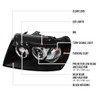 1999-2004 Jeep Grand Cherokee Dual Halo Projector Headlights (Matte Black Housing/Clear Lens)