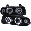 1992-1998 BMW E36 3 Series Coupe/Sedan Dual Halo Projector Headlights (Glossy Black Housing/Smoke Lens)