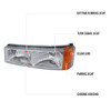 2002-2007 Chevrolet Silverado/Avalanche Bumper Lights (Chrome Housing/Clear Lens)