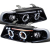 1996-1999 Audi A4 Dual Halo Projector Headlights (Glossy Black Housing/Smoke Lens)