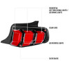 2010-2012 Ford Mustang Sequential LED Tail Lights (Jet Black Housing/Clear Lens)