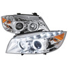 2006-2008 BMW E90 3 Series Sedan Dual Halo Projector Headlights w/ LED Light Strip (Chrome Housing/Clear Lens)