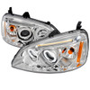 2001-2003 Honda Civic Dual Halo Projector Headlights (Chrome Housing/Clear Lens)