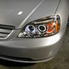 2001-2003 Honda Civic Dual Halo Projector Headlights (Chrome Housing/Clear Lens)