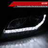 2006-2008 Audi A4 Projector Headlights w/ R8 Style SMD LED Light Strip (Matte Black Housing/Clear Lens)