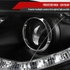 2006-2008 Audi A4 Projector Headlights w/ R8 Style SMD LED Light Strip (Matte Black Housing/Clear Lens)