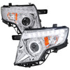 2007-2010 Ford Edge Halo Projector Headlights w/ LED Light Strip (Chrome Housing/Clear Lens)