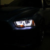 2011-2014 Dodge Charger Dual LED U-Bar Projector Headlights (Chrome Housing/Clear Lens)