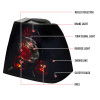 1999-2005 Volkswagen Jetta/Bora Mk4 Sedan Tail Lights (Glossy Black Housing/Smoke Lens)