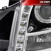 2003-2007 Cadillac CTS Halo Projector Headlights w/ SMD LED Light Strip (Chrome Housing/Clear Lens)