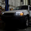 2005-2007 Ford Escape Dual Halo Projector Headlights w/ SMD LED Light Strip (Matte Black Housing/Clear Lens)