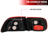 1992-1995 Honda Civic Tail Lights (Chrome Housing/Red Clear Lens)