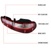 1992-1995 Honda Civic Tail Lights (Chrome Housing/Red Clear Lens)
