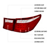 2007-2009 Lexus LS460 LED Tail Lights & Trunk Lights (Chrome Housing/Red Lens)