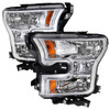 2015-2017 Ford F-150 Replacement Factory Style Headlights (Chrome Housing/Clear Lens)