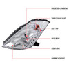 2003-2005 Nissan 350Z Projector Headlights w/ SMD LED Light Strip (Chrome Housing/Clear Lens)