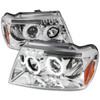 1999-2004 Jeep Grand Cherokee Dual Halo Projector Headlights (Chrome Housing/Clear Lens)