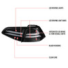 2015-2017 Volkswagen GTI/Golf LED Tail Lights (Matte Black Housing/Clear Lens) 2015-2017 Volkswagen GTI/Golf LED Tail Lights (Matte Black Housing/Clear Lens)