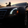 2008-2014 Cadillac CTS Projector Headlights w/ LED Light Strip (Matte Black Housing/Clear Lens)