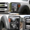 2011-2016 F-250 F-350 F-450 F-550 Dual Halo Projector Headlights w/ LED Turn Signal Lights (Matte Black Housing/Clear Lens)