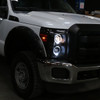 2011-2016 F-250 F-350 F-450 F-550 Dual Halo Projector Headlights w/ LED Turn Signal Lights (Matte Black Housing/Clear Lens)