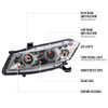 2008-2012 Honda Accord Coupe Dual Halo Projector Headlights (Chrome Housing/Clear Lens)