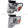 2009-2014 Ford F-150 Projector Headlights w/ LED Light Strip (Chrome Housing/Clear Lens)