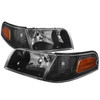 1998-2011 Ford Crown Victoria Factory Style Headlights w/ Corner Signal Lights (Matte Black Housing/Clear Lens)
