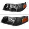 1998-2011 Ford Crown Victoria Factory Style Headlights w/ Corner Signal Lights (Matte Black Housing/Clear Lens)