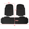 Universal PVC Rubber Floor Mats - 3PC (Black)