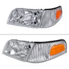 1998-2011 Ford Crown Victoria Factory Style Headlights w/ Corner Signal Lights (Chrome Housing/Clear Lens)