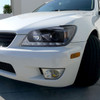 2001-2005 Lexus IS300 Projector Headlights w/ LED Light Strip & LED Turn Signal Lights (Matte Black Housing/Clear Lens)