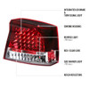 2005-2008 Dodge Charger LED Tail Lights (Chrome Housing/Red Clear Lens)