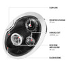 2002-2008 Mini Cooper R50 R53 R52 Single Halo Projector Headlights (Matte Black Housing/Clear Lens)