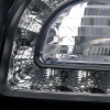 2005-2010 Chrysler 300 Base/LX/Touring Projector Headlights w/ LED Light Strip & LED Turn Signal Lights (Matte Black Housing/Clear Lens)