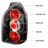 2004-2009 Hyundai Tucson Tail Lights (Matte Black Housing/Clear Lens)