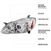 2003-2008 Toyota Corolla Dual Halo Projector Headlights (Chrome Housing/Clear Lens)