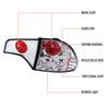 2006-2011 Honda Civic Sedan Tail Lights (Chrome Housing/Clear Lens)