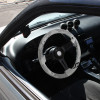 350mm Black & White Style 2" Deep Dish Aluminum 3-Spoke Wooden Steering Wheel (Black)