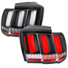 1999-2004 Ford Mustang Sequential LED Tail Lights (Matte Black Housing/Clear Lens)