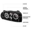 1993-1998 Volkswagen Golf Mk3/Cabrio Dual Halo Projector Headlights (Matte Black Housing/Clear Lens)