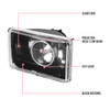 Universal 4"x6" H4 Projector Headlights (Matte Black Housing/Glass Lens)