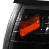 1994-1998 Ford Mustang Corner Parking Turn Signal Lights w/ Amber Reflector (Matte Black Housing/Clear Lens)