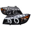 2006-2008 BMW E90 3 Series Sedan Dual Halo Projector Headlights w/ LED Light Strip (Matte Black Housing/Clear Lens)