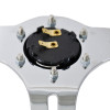 350mm Black & Gold Strips Style 2" Deep Dish Aluminum 3-Spoke Wooden Steering Wheel (Chrome)