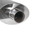 Universal DTM Style 2.5" Inlet/3" Outlet Stainless Steel Exhaust Muffler w/ Dual Burnt Tips