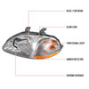 1996-1998 Honda Civic Crystal Headlights (Chrome Housing/Clear Lens)