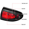 2003-2005 Chevrolet Cavalier Tail Lights (Matte Black Housing/Clear Lens)